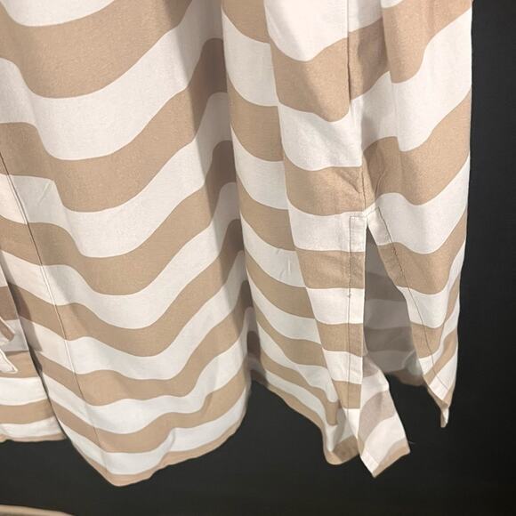 Garnet Hill Tan and White Checkered Midi Dress - Picture 7 of 11